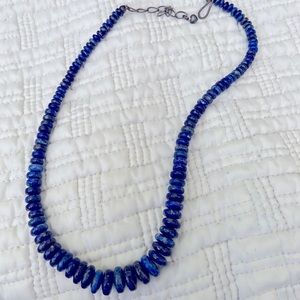 Lapis blue necklace with sterling silver clasp